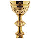 Life of Christ chalice, paten and ciborium in gothic style, gold-plates sterling silver, Molina s2