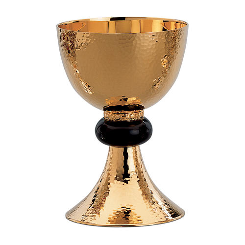 Cálice e patena Molina mod. São Patrício latão dourado 1