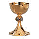 Chalice and paten Molina with Evangelist symbols in gold brass s1