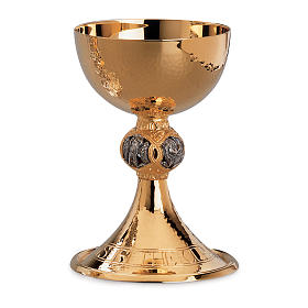 Chalice and paten Molina with Evangelists symbols and 925 sterling silver cup