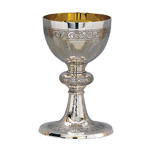 925 solid sterling silver chalice and paten Molina handmade with chasing technique 1
