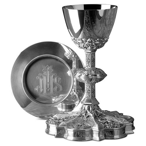Cálice e patena Molina estilo gótico copa prata 925 1