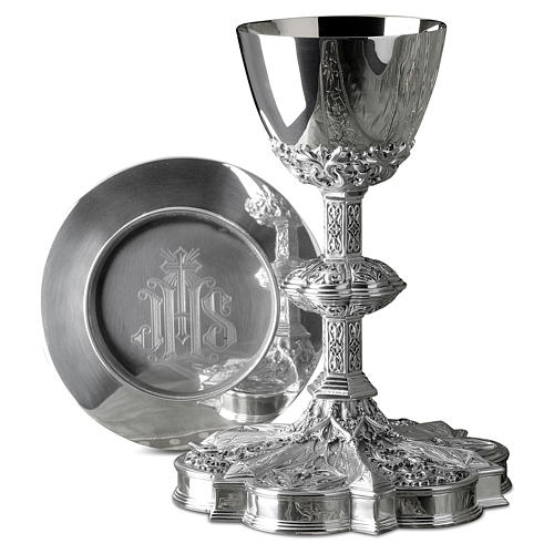 Chalice and paten Molina in 925 solid sterling silver Gothic style 1