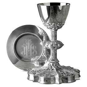 Calice e patena Molina stile gotico argento massiccio 925