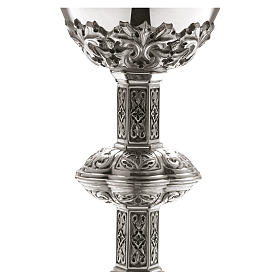 Cálice e patena Molina estilo gótico prata 925 maciça