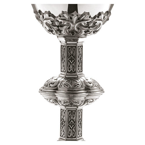 Cálice e patena Molina estilo gótico prata 925 maciça 2