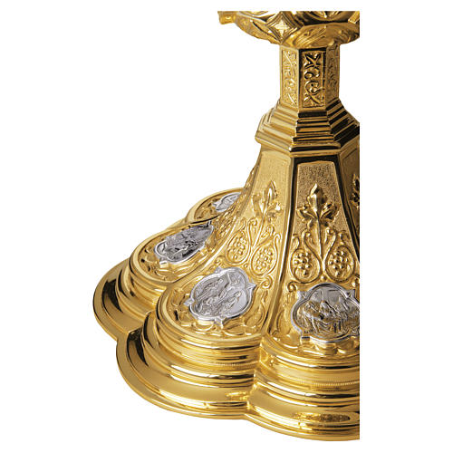 Chalice and paten Molina Via Crucis with cup in gold 925 sterling silver 3
