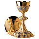 Chalice and paten Molina Via Crucis with cup in gold 925 sterling silver s1