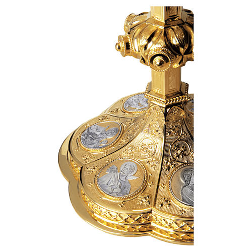 Calice e Patena Molina Evangelisti stile gotico coppa argento 925 dorato 3