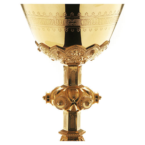 Calice e Patena Molina Evangelisti stile gotico argento massiccio 925 dorato 2