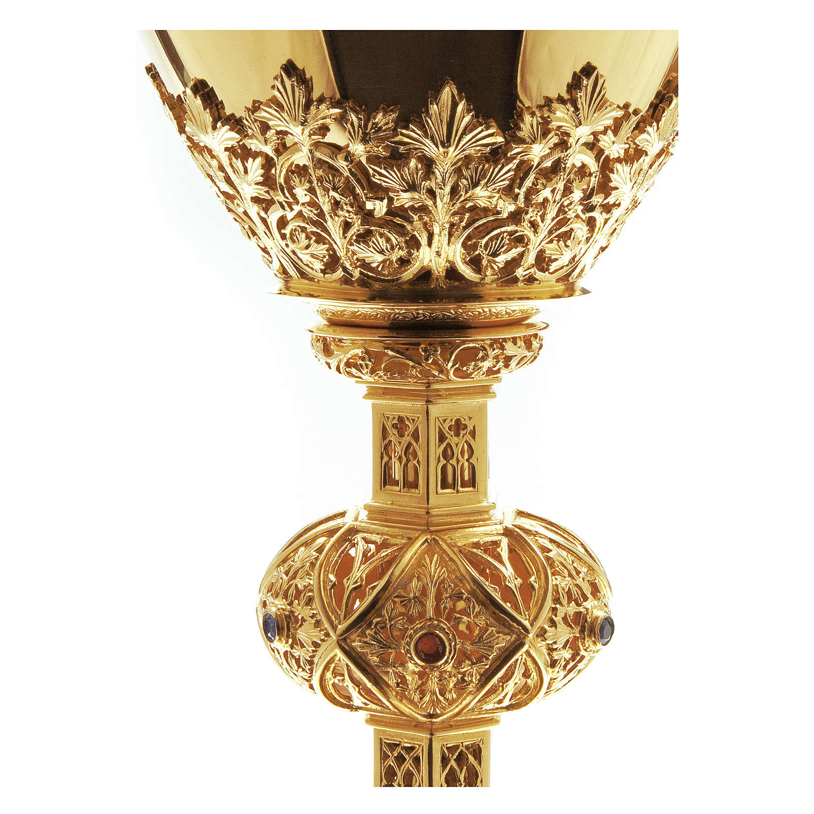Chalice and paten Molina in Gothic style with rubies and online sales