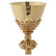 Chalice and paten Molina in Gothic style with rubies and garnets in 925 solid sterling silver finished in gold s2