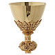 Chalice and paten Molina in Gothic style with rubies and garnets in 925 solid sterling silver finished in gold s3