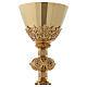 Chalice and paten Molina in Gothic style with rubies and garnets in 925 solid sterling silver finished in gold s9