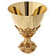 Chalice and paten Molina in Gothic style with rubies and garnets in 925 solid sterling silver finished in gold s11