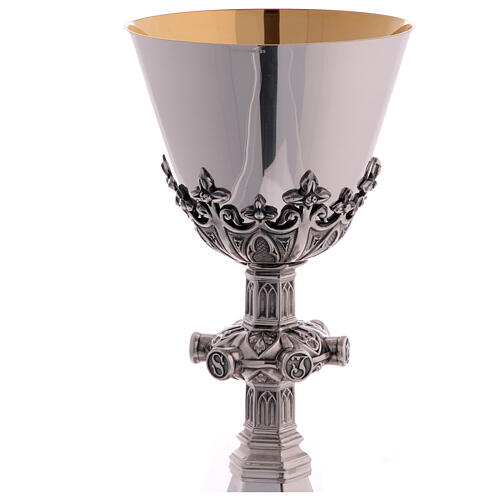 Saints chalice and paten Molina in Gothic style with cup in 925 sterling silver 3