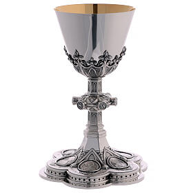 Calice e Patena Molina medaglioni Santi stile gotico coppa argento 925