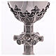 Cálice e patena Molina medalhões Santos estilo gótico copa prata 925 dourada s7
