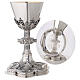 Molina chalice and paten with medallions representing the saints Gothic style in 925 solid sterling silver s1