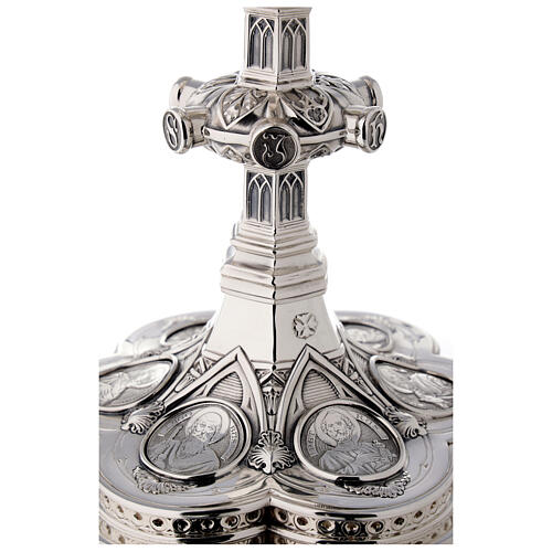Calice e Patena Molina medaglioni santi stile gotico argento massiccio 925 12