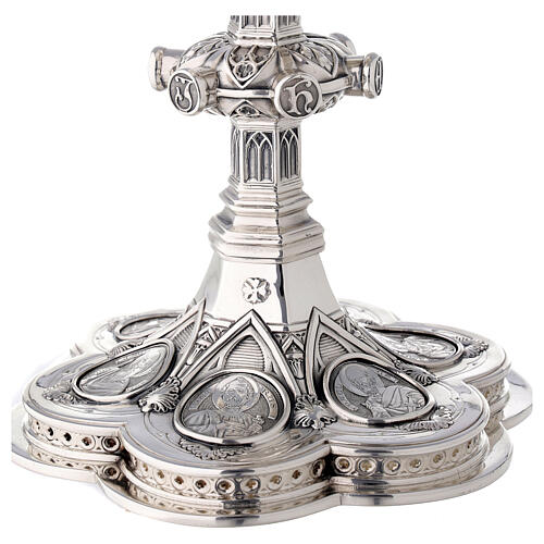 Molina chalice and paten with medallions representing the saints Gothic style in 925 solid sterling silver 6