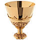 Chalice, ciborium and paten Molina with images of the life of Jesus Christ Gothic style in gold 925 solid sterling silver s5