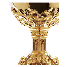 Calice et Patène Molina en bain d'or 24 carats style gotique coupe argent 925 doré