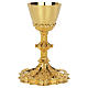 Calice e Patena Molina in bagno d'oro 24 carati stile gotico coppa argento 925 dorato s1