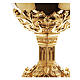 Calice e Patena Molina in bagno d'oro 24 carati stile gotico coppa argento 925 dorato s2