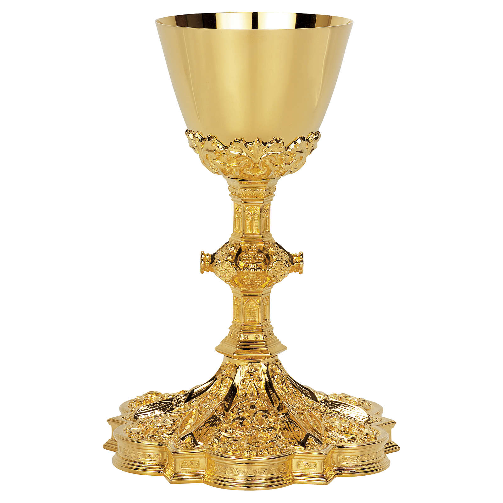 Chalice and paten Molina wet in 24 karat gold in Gothic online sales on
