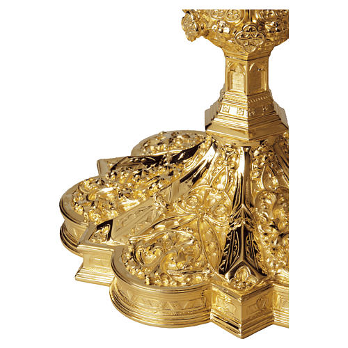 Gothic style chalice and paten Molina wet in 24 karat gold and in golden 925 solid sterling silver 3