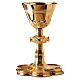 Gothic style chalice and paten Molina with psalm 115 in gold 925 solid sterling silver s1