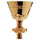 Cálice e patena Molina Salmo 115 estilo gótico prata 925 maciça dourada s2