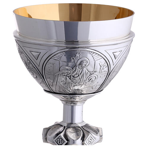 Kelch und Patene Molina gotischen Stil Kreuzen Silber 925 2