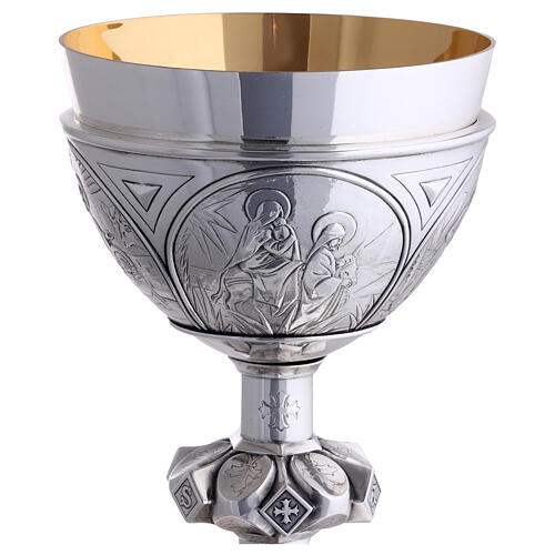 Chalice and paten Molina in 925 solid sterling silver with crosses in Gothic style 7