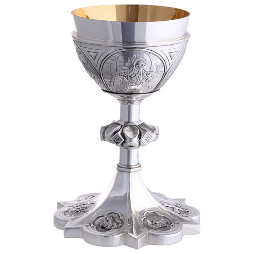 Calice e Patena Molina croci stile gotico argento massiccio 925 4