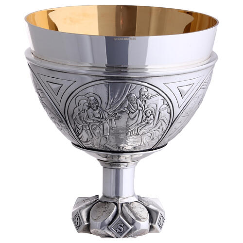 Calice e Patena Molina croci stile gotico argento massiccio 925 12