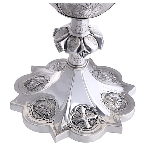 Calice e Patena Molina croci stile gotico argento massiccio 925 13