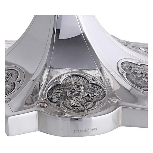 Calice e Patena Molina croci stile gotico argento massiccio 925 17