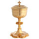 Cálice píxide patena Molina gravura copa Salmo 115 estilo gótico latão dourado s3