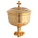 Cálice píxide patena Molina gravura copa Salmo 115 estilo gótico latão dourado s4