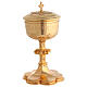 Chalice paten and ciborium Molina with psalm 115 incision on the cup Gothic style in silver brass s6
