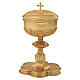 Calice ciboire patène Molina pied médailles style gotique laiton doré s6