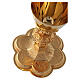 Cálice píxide patena Molina base medalhões estilo gótico latão dourado s8