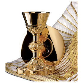 Calice e Patena Molina rilievo Evangelisti stile gotico argento massiccio 925 dorato