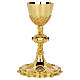 Chalice and paten Molina with fire enameled Gothic medallions and gold 925 sterling silver cup s1