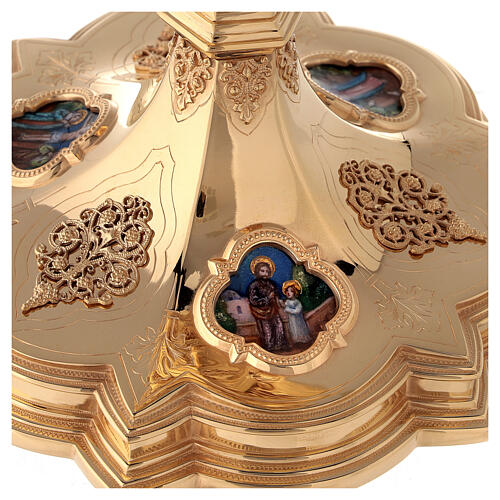 Cáliz y Patena Molina medallones esmalte fuego estilo gótico plata maciza 925 dorada 6