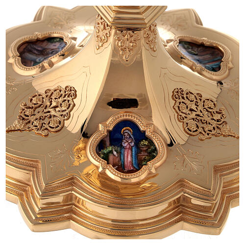 Cáliz y Patena Molina medallones esmalte fuego estilo gótico plata maciza 925 dorada 7
