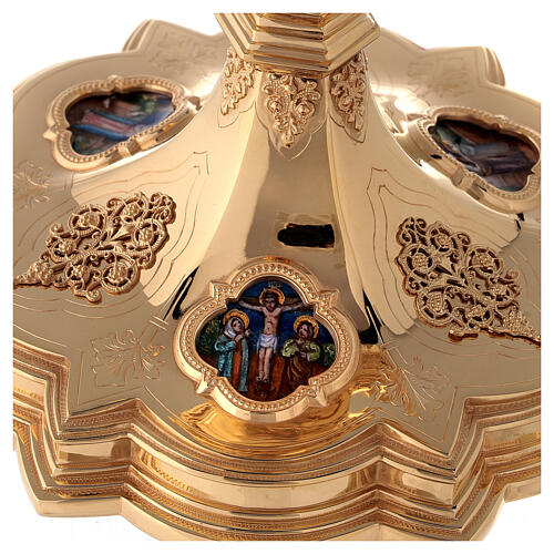Cáliz y Patena Molina medallones esmalte fuego estilo gótico plata maciza 925 dorada 8