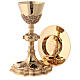 Chalice and paten Molina with fire enameled medallions in Gothic style made of gold 925 solid sterling silver s1